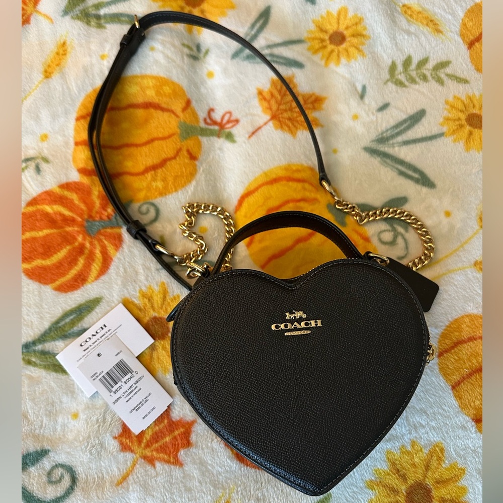 Coach Black Crossbody Purse with Gold Hardware